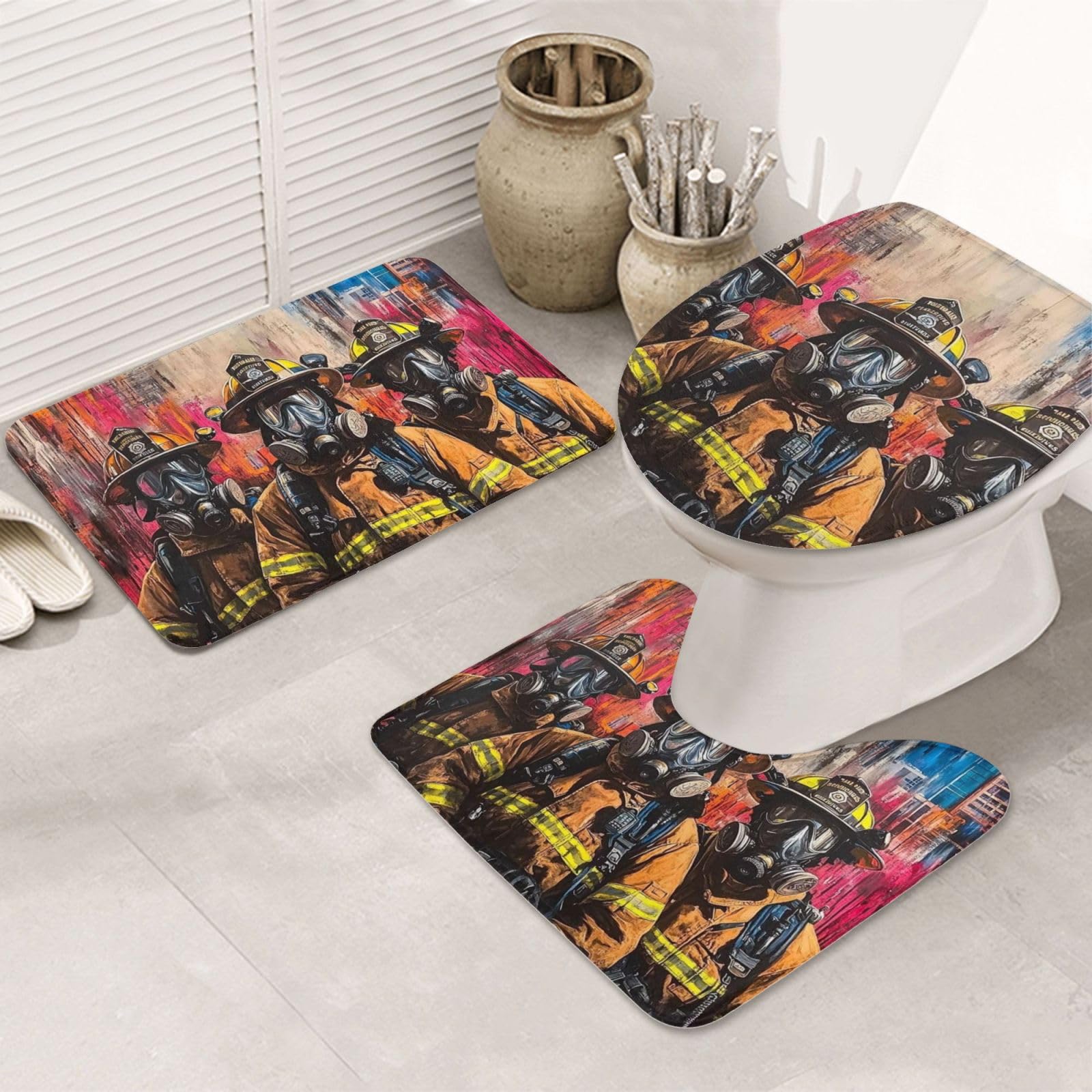 Funda para asiento de inodoro y alfombras de baño lavables de microfibra suave