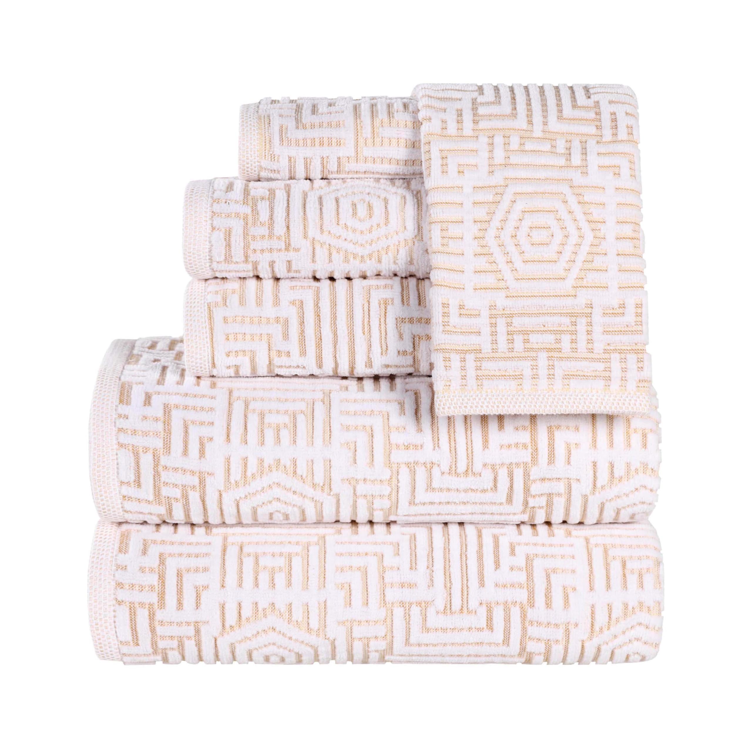 Serviettes en coton absorbantes : lot complet de linge de bain Jasper doux