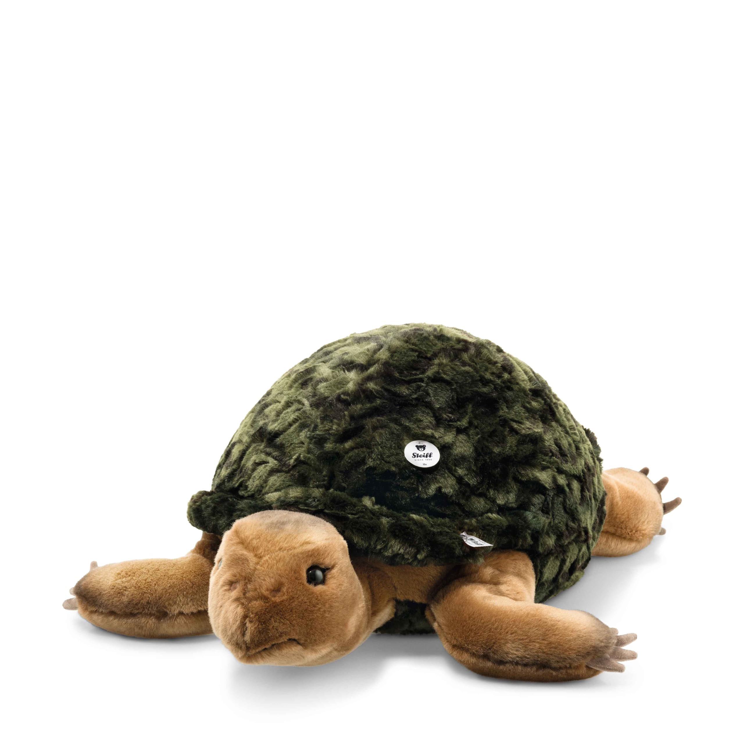 Steiff Przytulanka Slo żółw, słodka pluszowa zabawka z oczami z tworzywa sztucznego, dla dzieci, chłopców i dziewczynek, pluszowa zabawka 70 cm, khaki, 068478