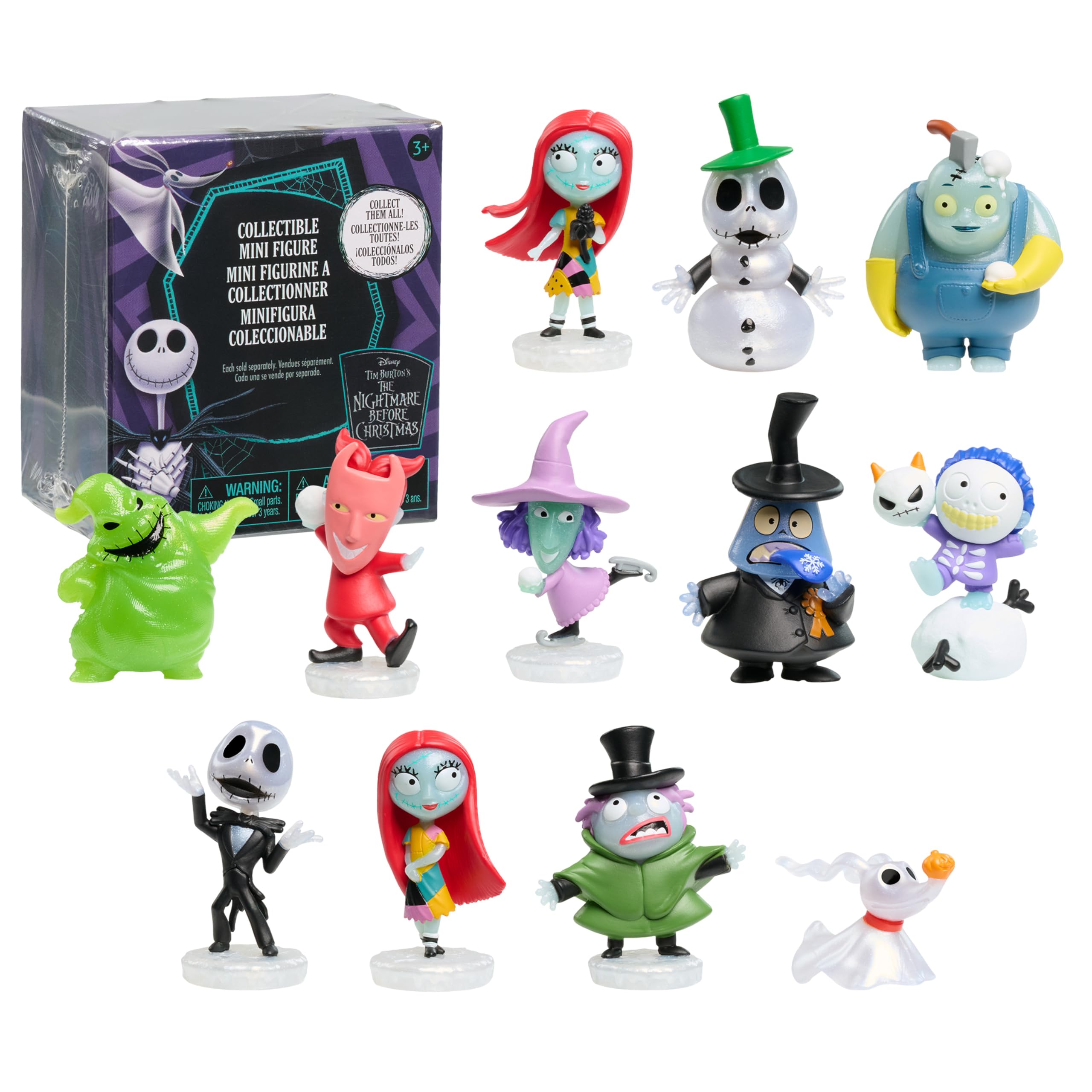 Just Play Disney Tim Burton's The Nightmare Before Christmas Collectible Figure, 9 cm Figurines, Toy for Fans Boys, Girls