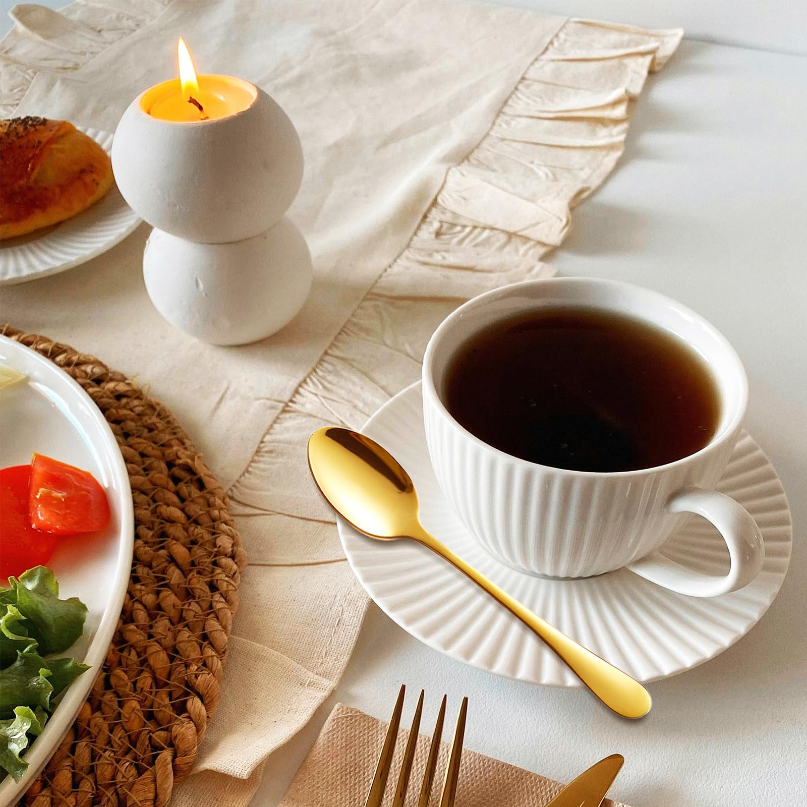 Set 6 Cucchiaini Da Caffè In Acciaio Inox - Mini Cucchiaini 12cm Per Caffè, Dessert E Tè - Lavabili In Lavastoviglie - Foto 9