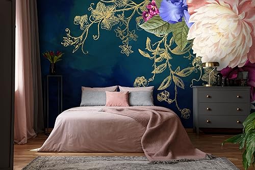 Miniatura 5 de Murwall Floral Wallpaper Bohemian Flower Wall Mural Mediterranean Home Decor Living Room Bedroom Entryway Cafe Design