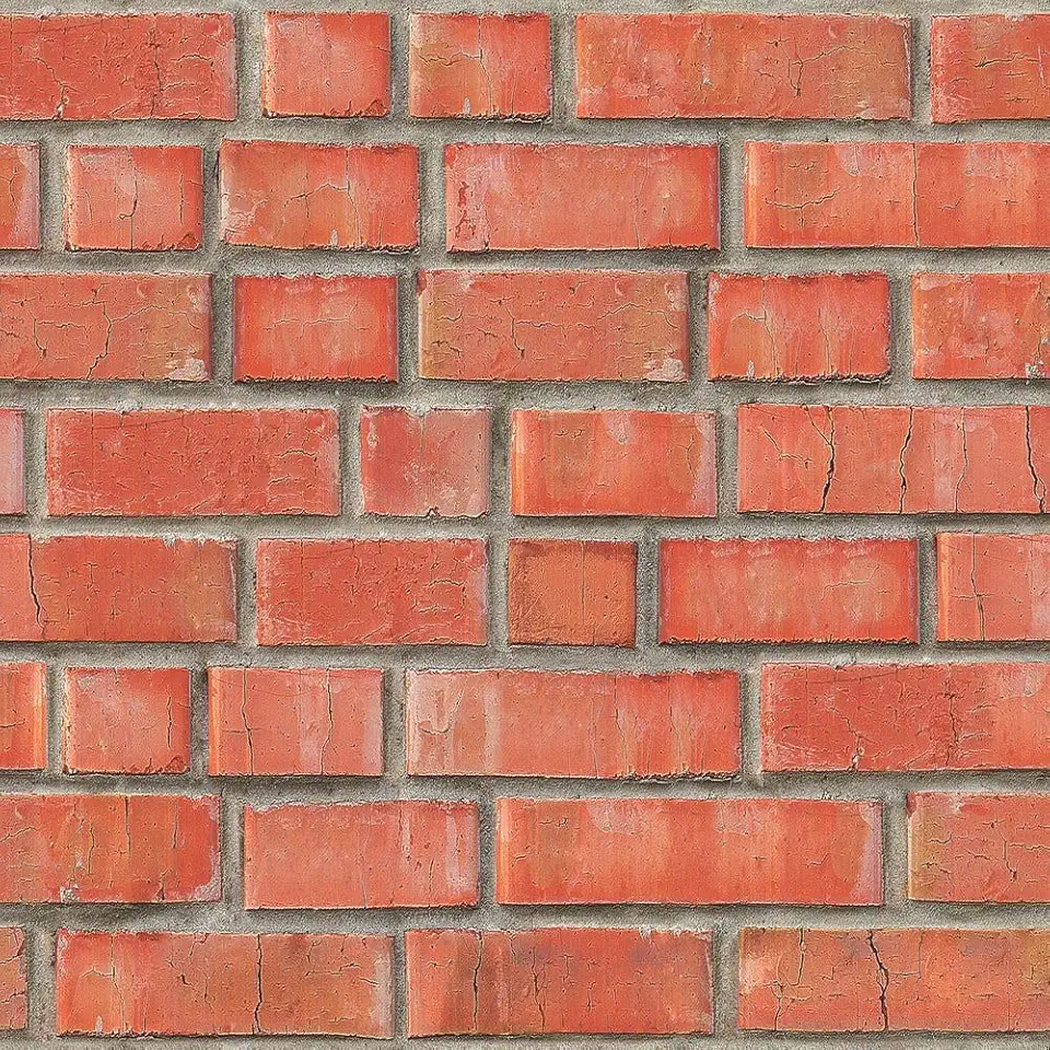 Papel De Parede 3m Adesivo Sala Tijolinho Vermelho