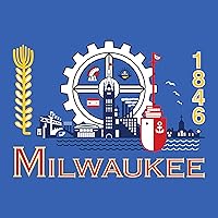 Vista 2 de UGP Campus Apparel Camiseta básica de algodón con banderas de la ciudad de Estados Unidos, orgullo natal, Milwaukee Azul Real