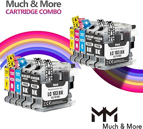 Miniatura 2 de MM MUCH & MORE Cartucho de tinta de repuesto compatible para Brother LC103 LC101 LC103XL LC103CL para usar con impresora MFC-J870DW MFC-J6920DW