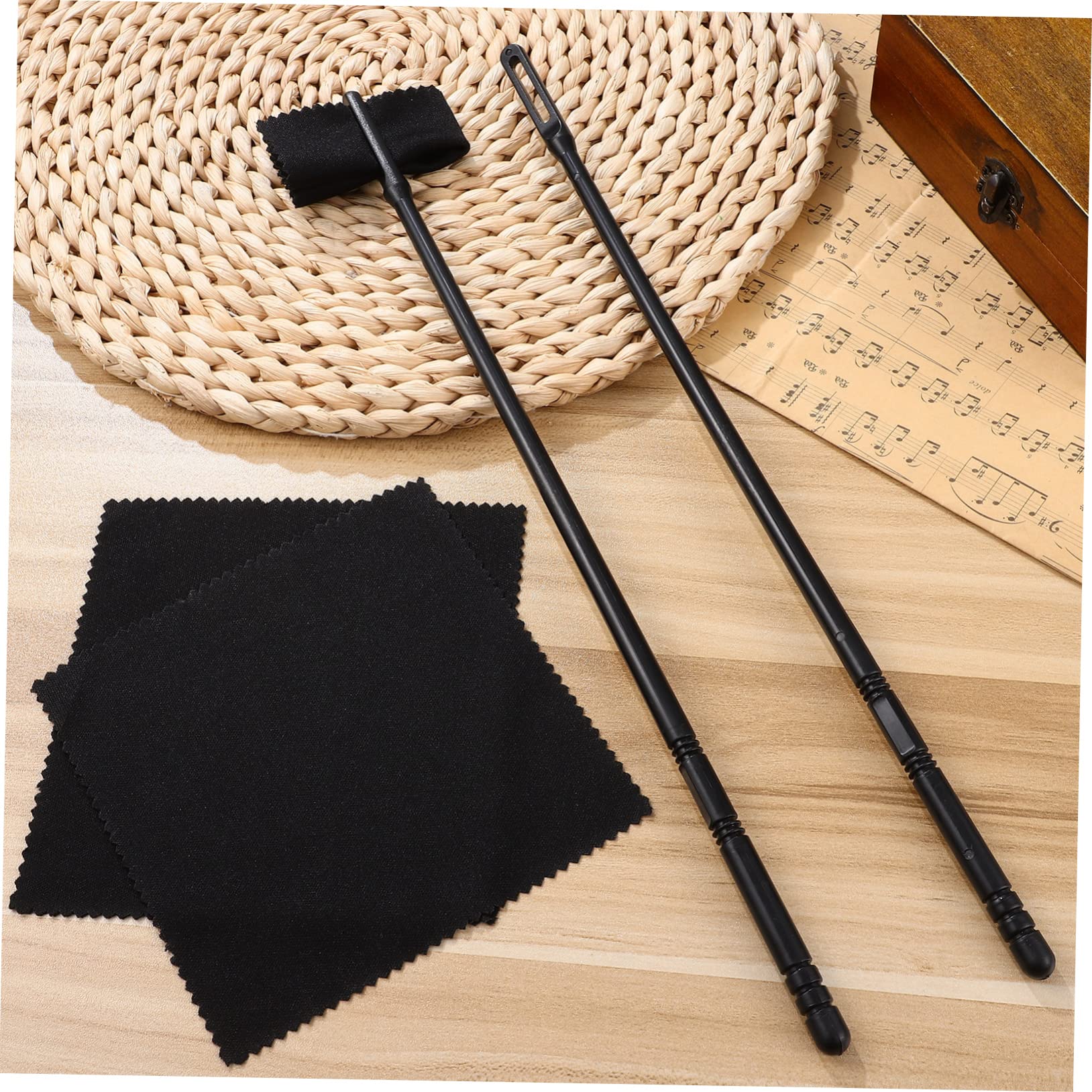 ifundom Professional Flute Set Flute Cleaner Kit Cleaning Cloth Rod Multi-purpose Flute Cleaning Supplies for Flute Saxophone Guitar Piano