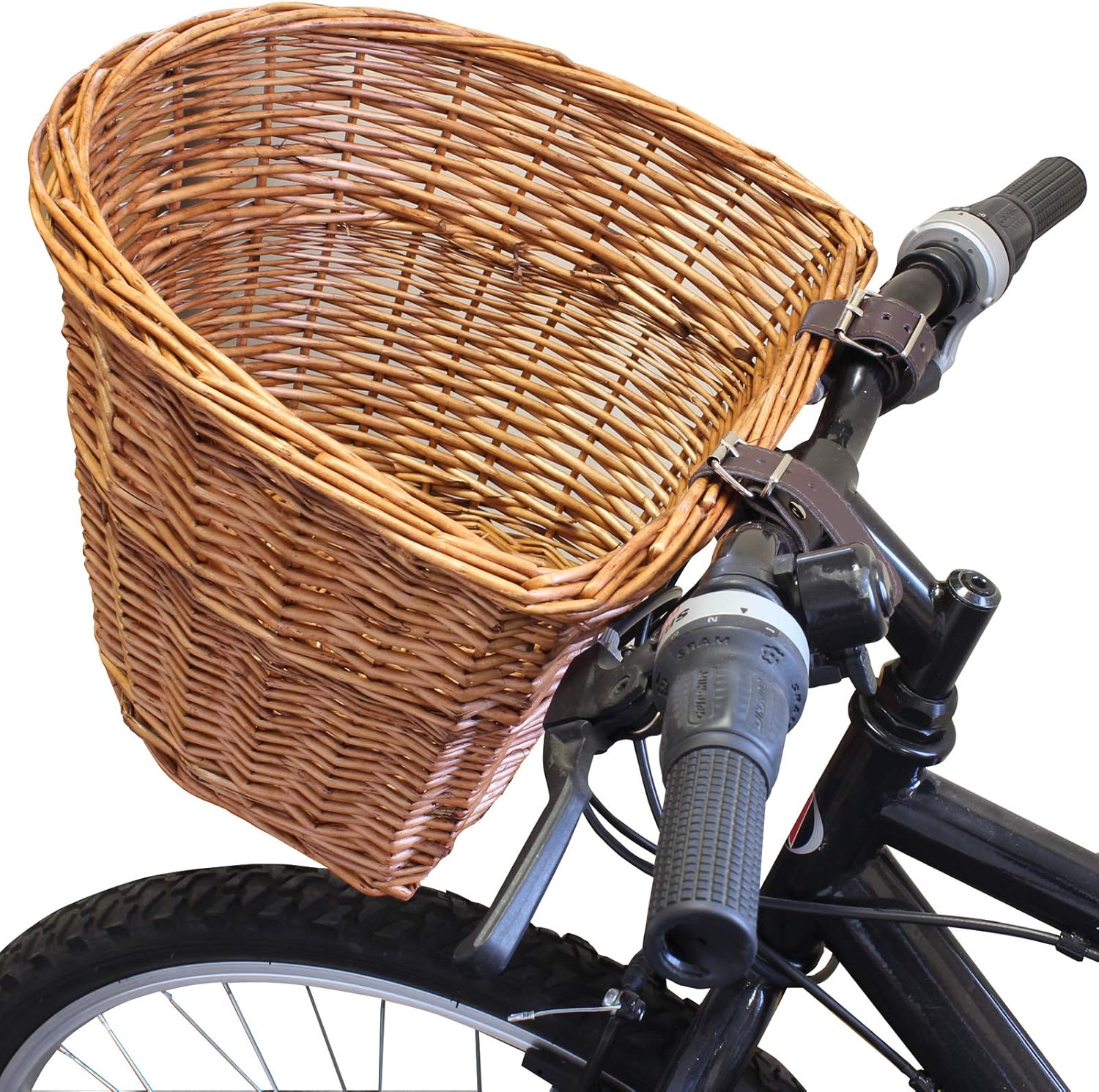 Pedalpro Classic Brown Strap Wicker Bike Basket Amazon.co.uk Sports