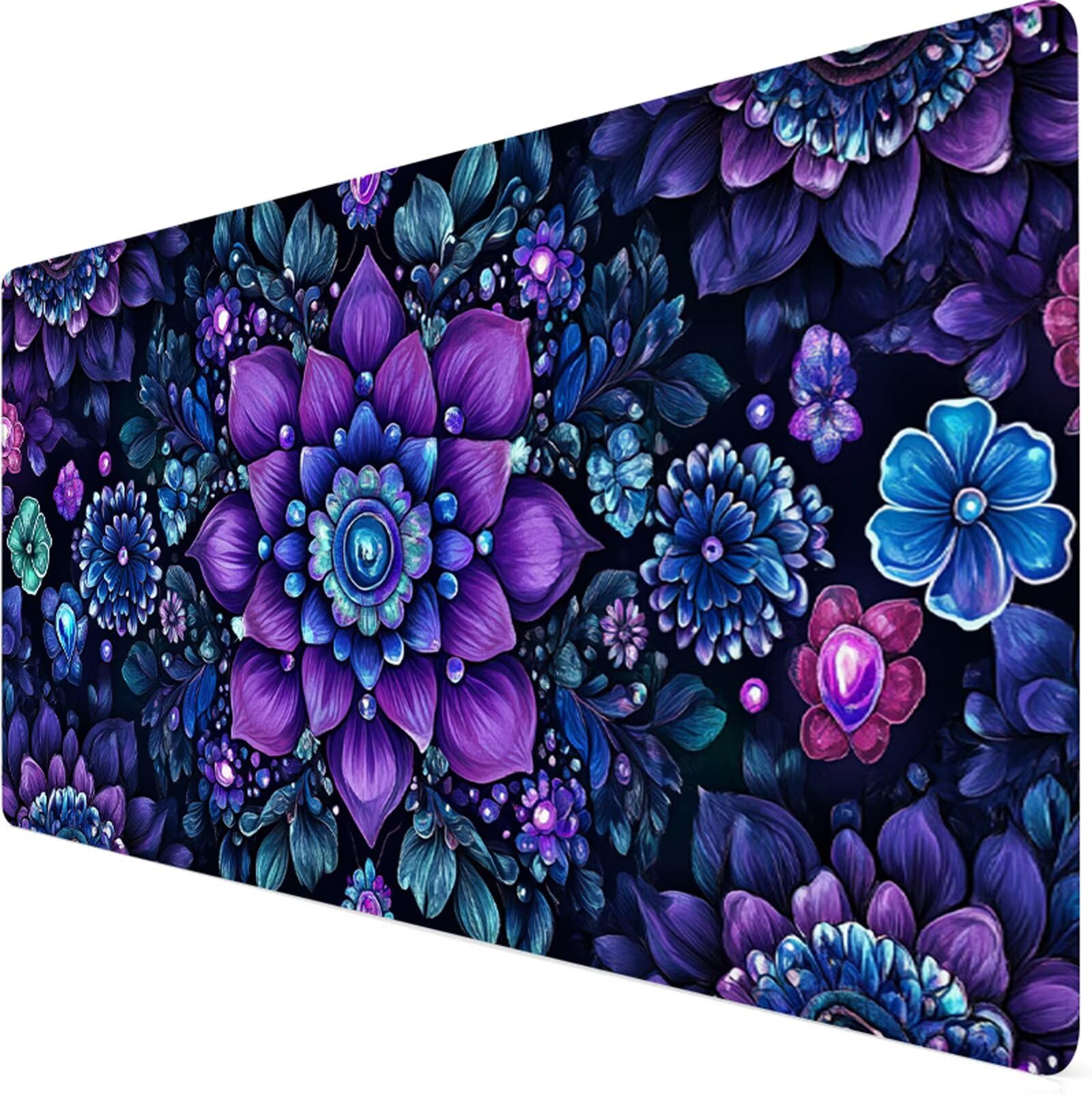 Podkładka pod mysz XXL 1200x600x3mm Podkładka pod mysz Mandala Podkładka pod mysz Czarna poprawia precyzję i szybkość, antypoślizgowe wodoodporne, szyte krawędzie, akcesoria do gier, komputer, prezent