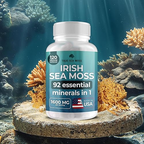 Miniatura 3 de Musgo marino orgánico de 1600 mg + bayas de saúco  90 cápsulas  Super Food estimula el sistema inmunológico y la salud digestiva salud intestinal