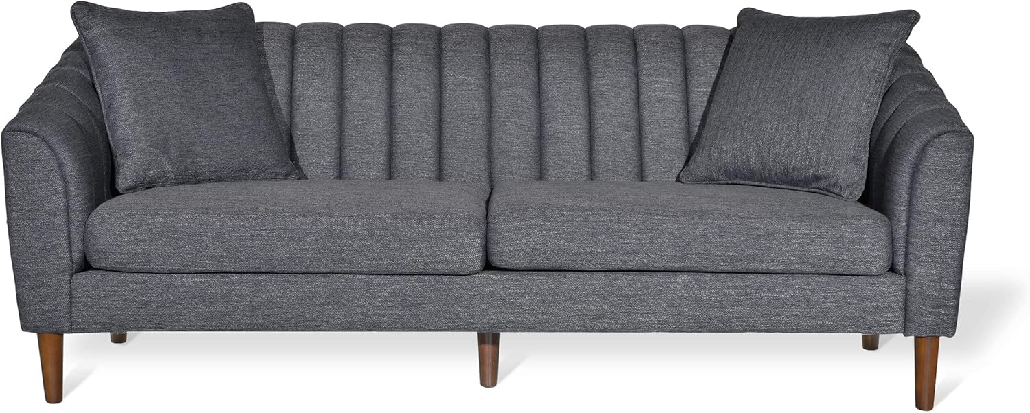 Christopher Knight Home Ansonia Sofas, Charcoal + Dark Walnut