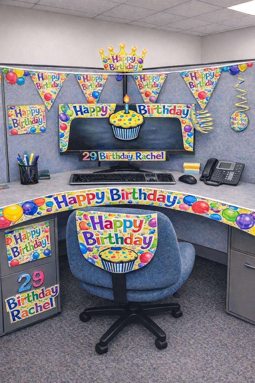 Office Birthday Decorations | Cubicle Decorating Kit | Birthday Parties Decorations | Office Party Celebrations | Birthdays Party Decorating Kits | Feliz Cumpleanos Decoration | Birthdays Signs