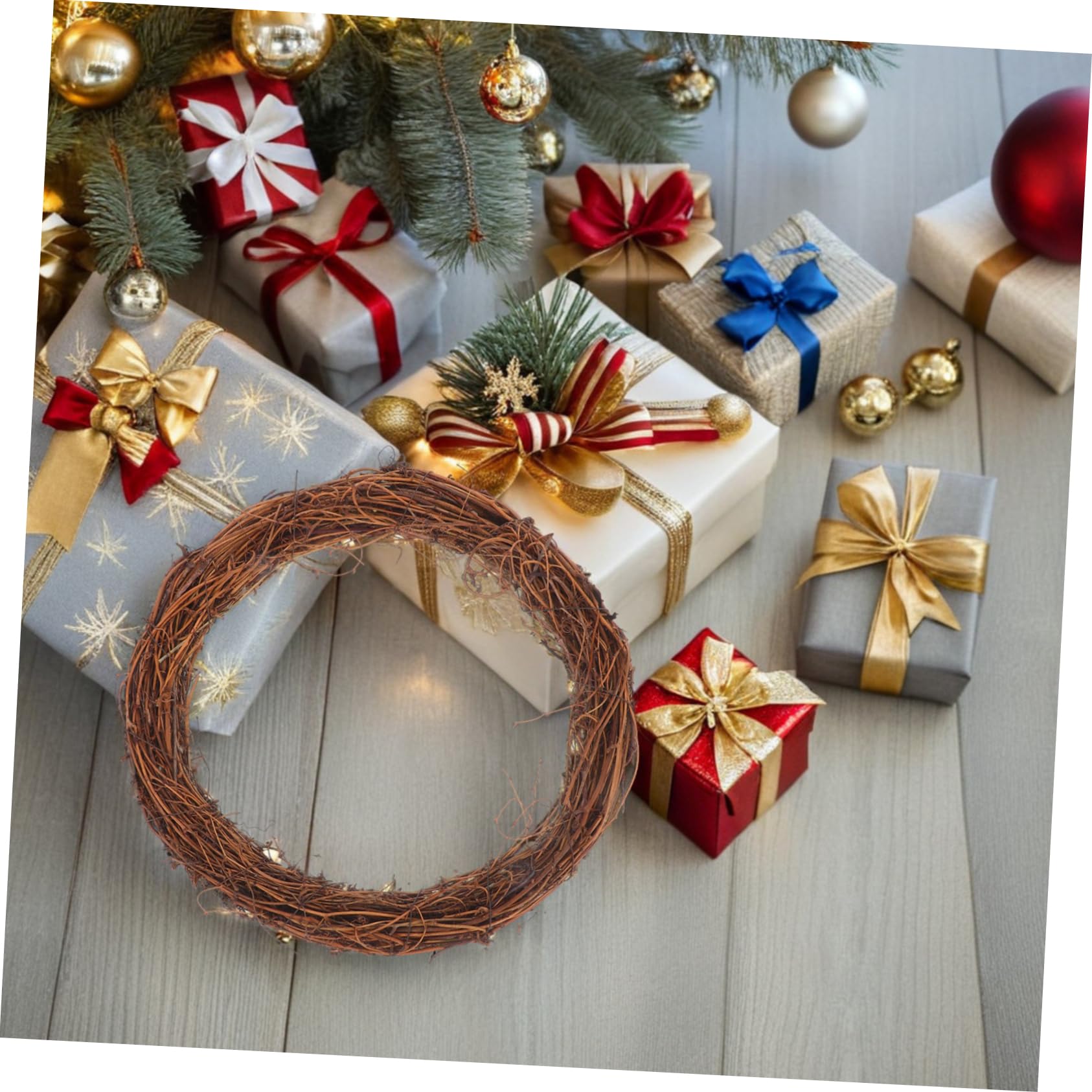 6piezas De Ratán Natural De Anillo De para Puerta De Entrada Decoración De Ratán para Manualidades Decoración De Hogar Boda Fiesta Invierno