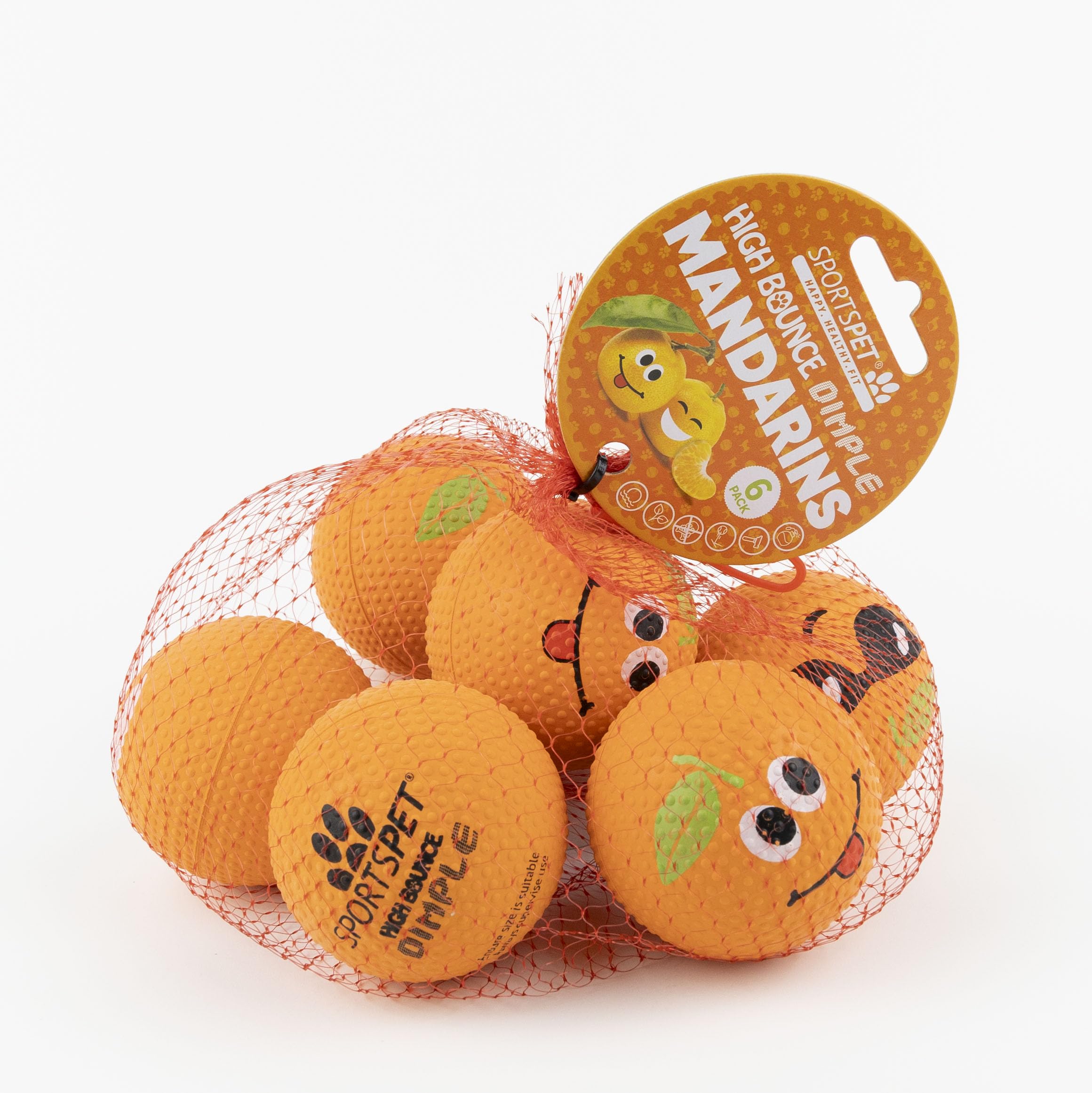 SPORTSPET High Bounce Dog Balls Scented Mandarin Dimple Edition, Fun Fetch Toy for Dogs Durable Dog Ball for Chew & Play - Image 2