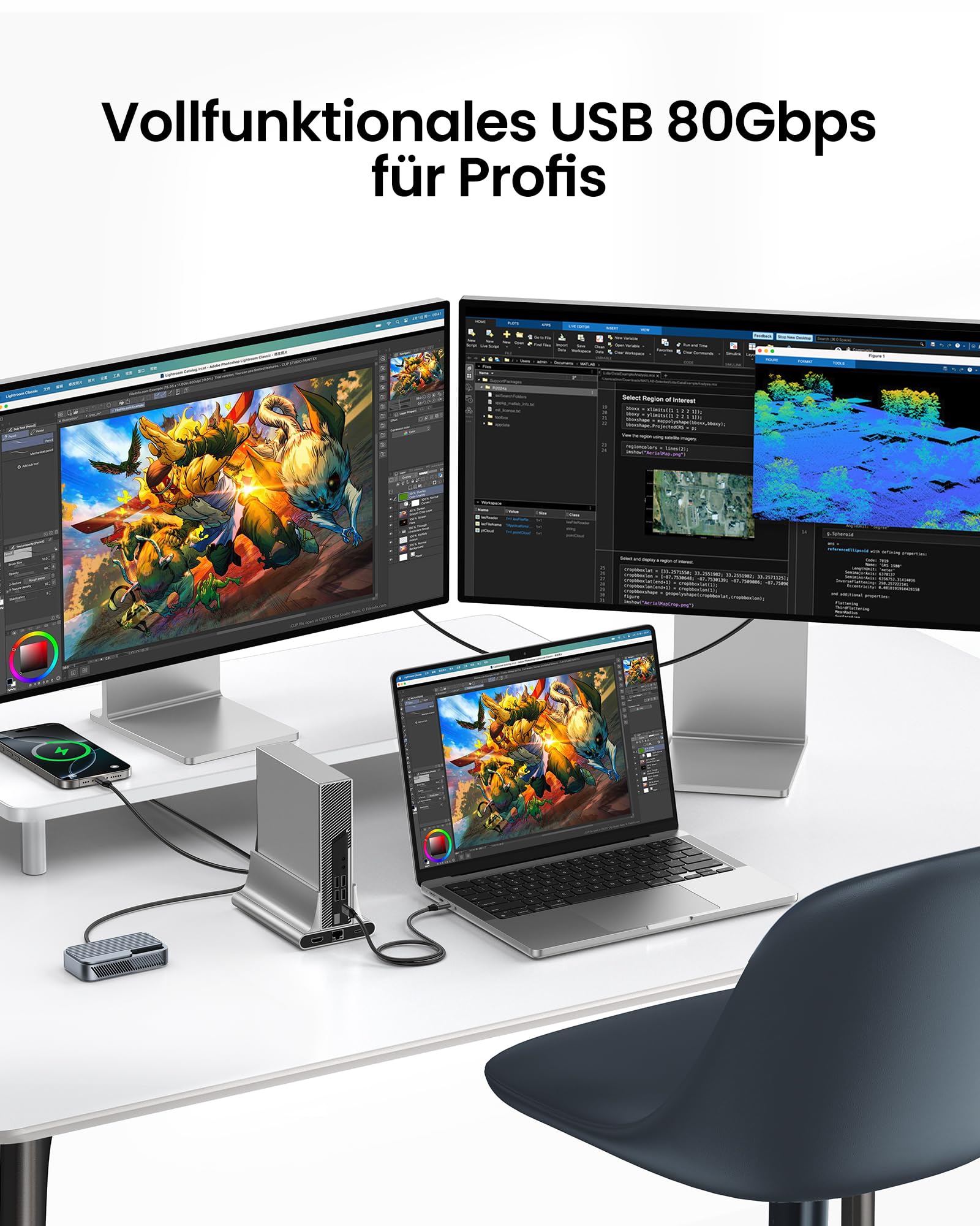 Silkland USB 80Gbps Kabel Kompatibel mit Thunderbolt 5 Kabel 3M 16K/Dual 8K | bis zu 120Gbps Videobandbreite, PD3.1 240W, USB4 V2.0 für Thunderbolt 4/3, USB-C, SSD, Laptop, Dock, Monitor