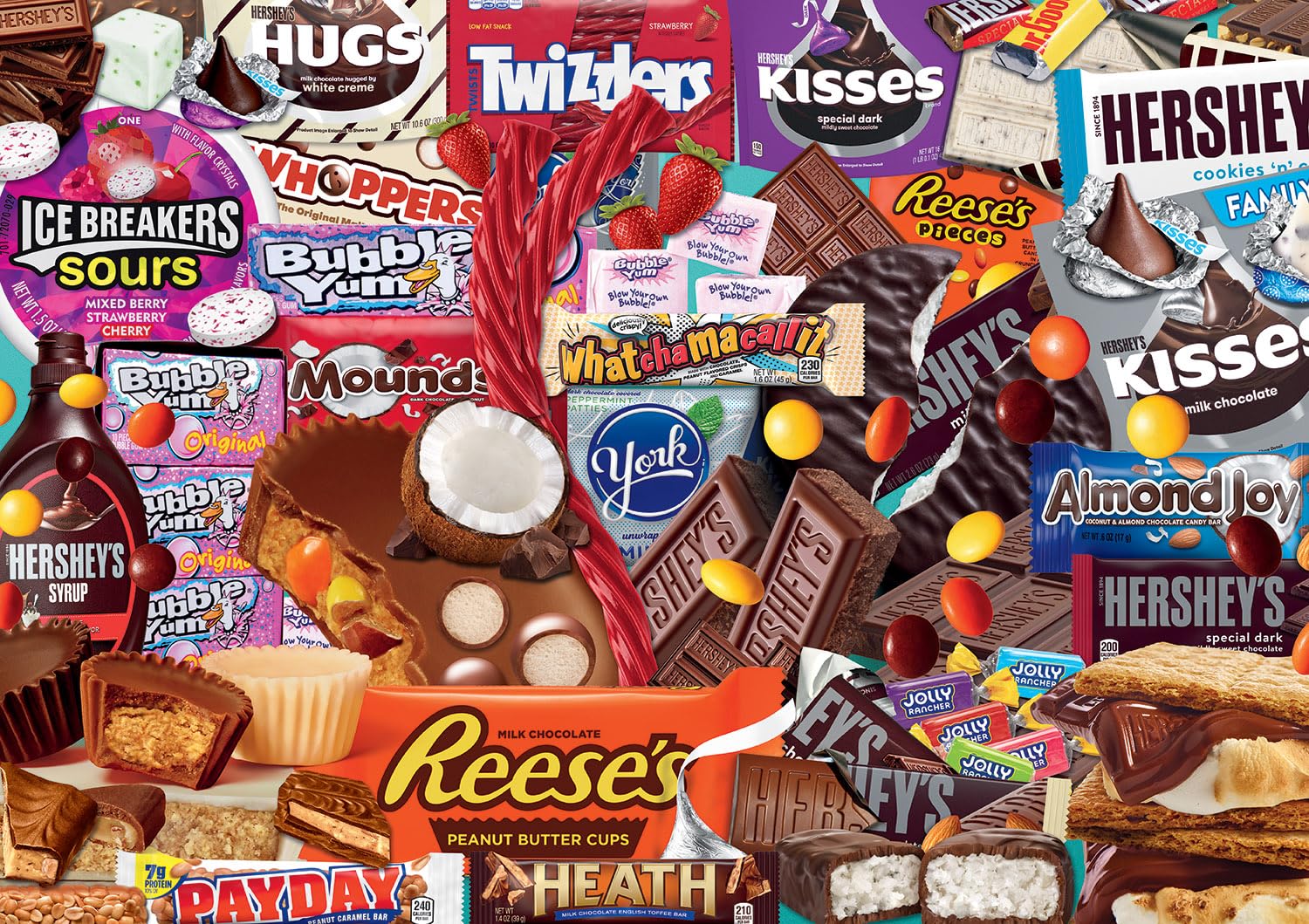 Buffalo Games - Hershey - Hershey Deluxe Collage - Large Piece Jigsaw Puzzle for Adults - Challenging Puzzle Perfect for Game Nights - Finished Size is 21.25 x 15.00