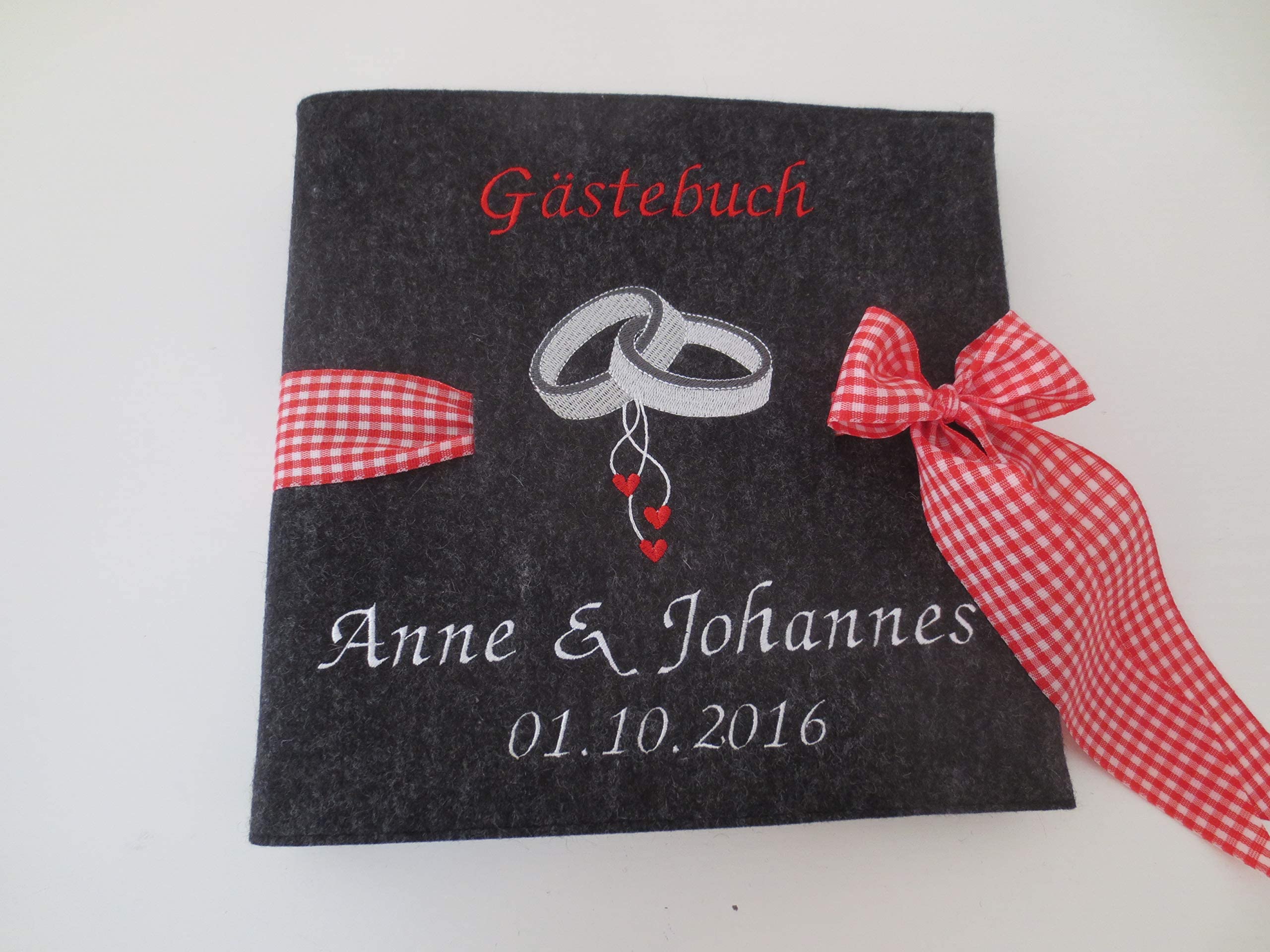 Fotoalbum Album Hochzeitsalbum Hochzeit Gästebuch Hochzeitsreise Geschenk Wollfilz Filz 26 cm x 25 cm
