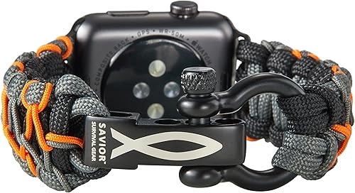 Miniatura 10 de Savior Survival Gear - Correa de repuesto para Apple Watch de 1.6542 mm, hecha de 550 cuerda de paracaídas con grillete ajustable de acero inoxidable