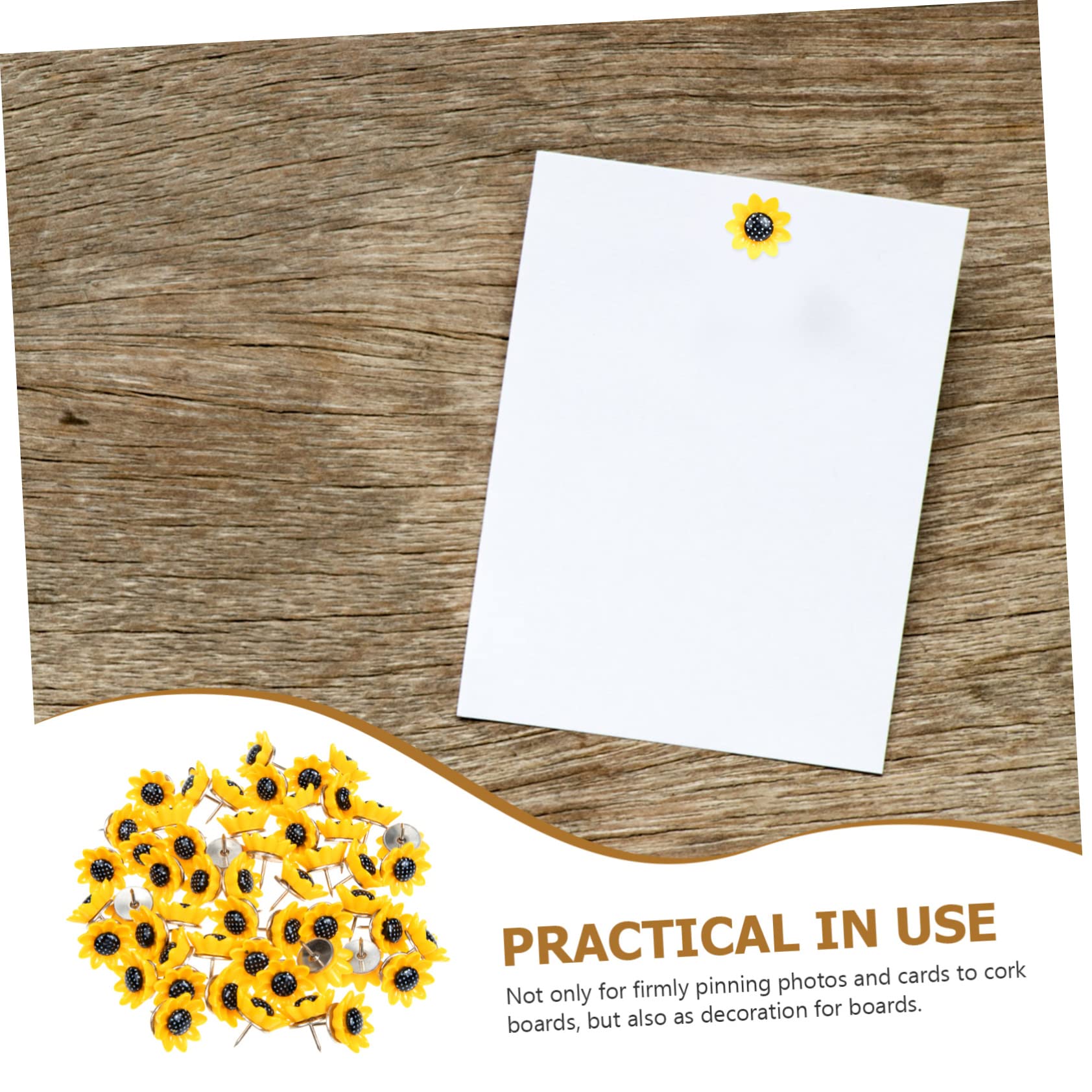 Gadpiparty 5 Ensembles Épingles À Dessin Forme De Tournesol pour Tableau Liège Épingles Décoratives Pratiques Et Réutilisables pour Bureau Et École 50 Pièces * 5