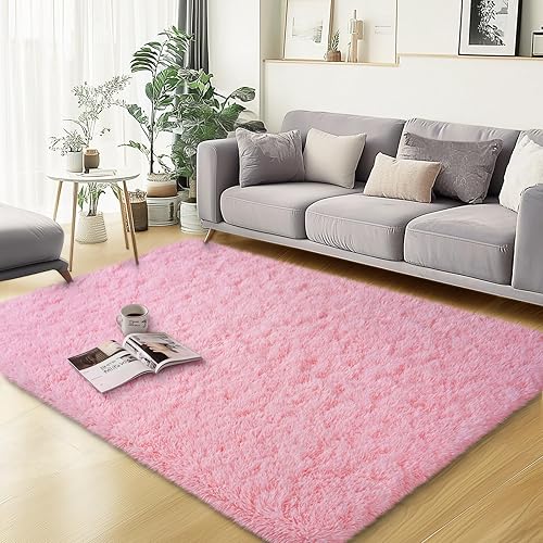 Miniatura 56 de Alfombras de área de 6 x 9 pies para sala de estar, alfombra azul grande y esponjosa para dormitorio, alfombras suaves y peludas para dormitorio de