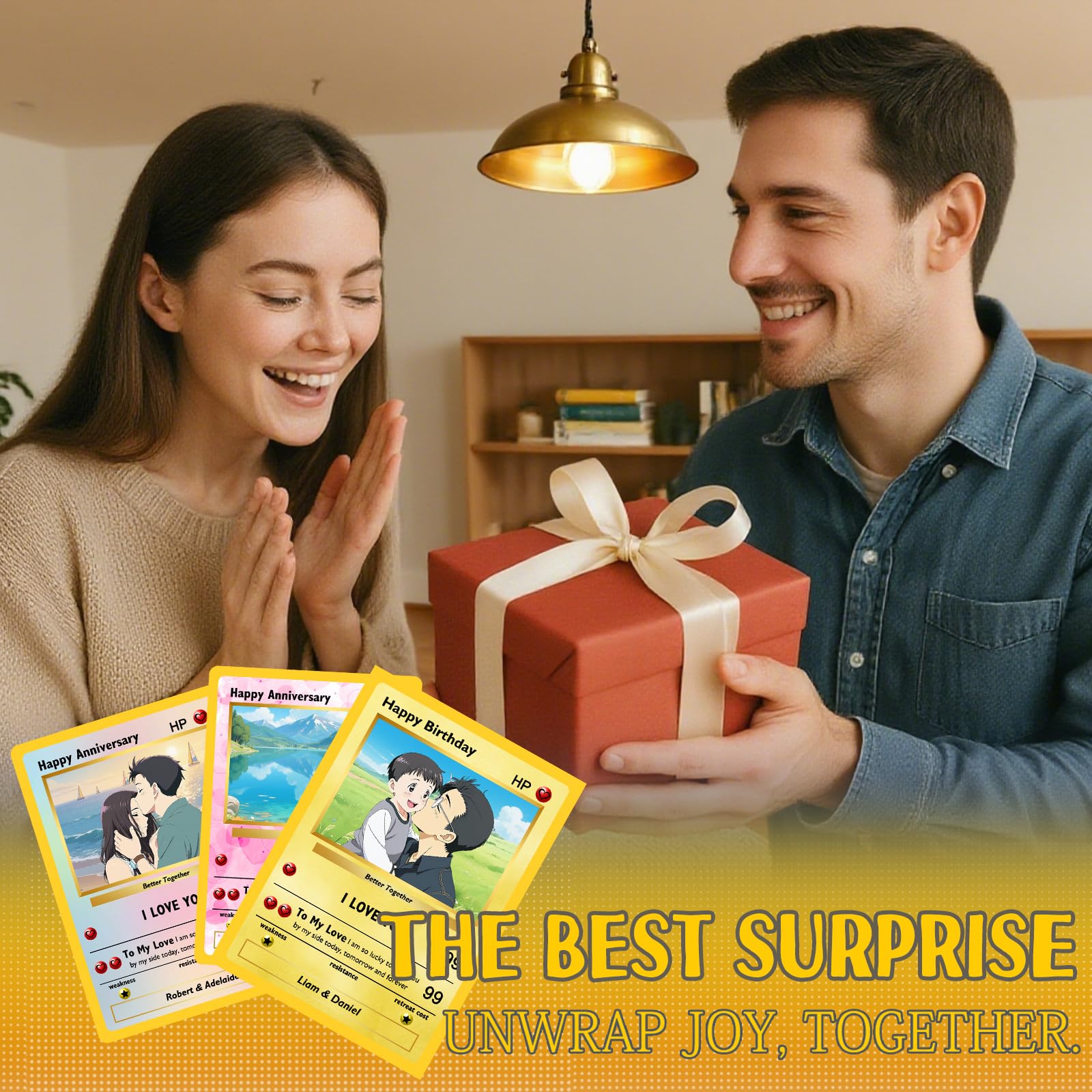 Custom Poke Card with Photo Personalized Trainer or Character Cards Customizable Poke Portriat Card with Name Stats Text — view 7