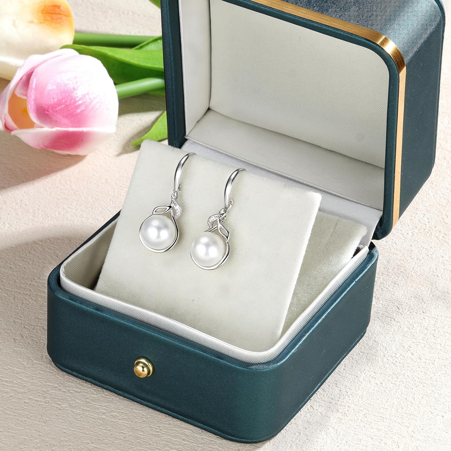 Mothers Day Gifts for Mom Women Wife Anniversary, Pearl Earrings, Birthday Day Gift Christmas Day Fine Jewelry Gifts for Women Wife, Valentine's Day for Her