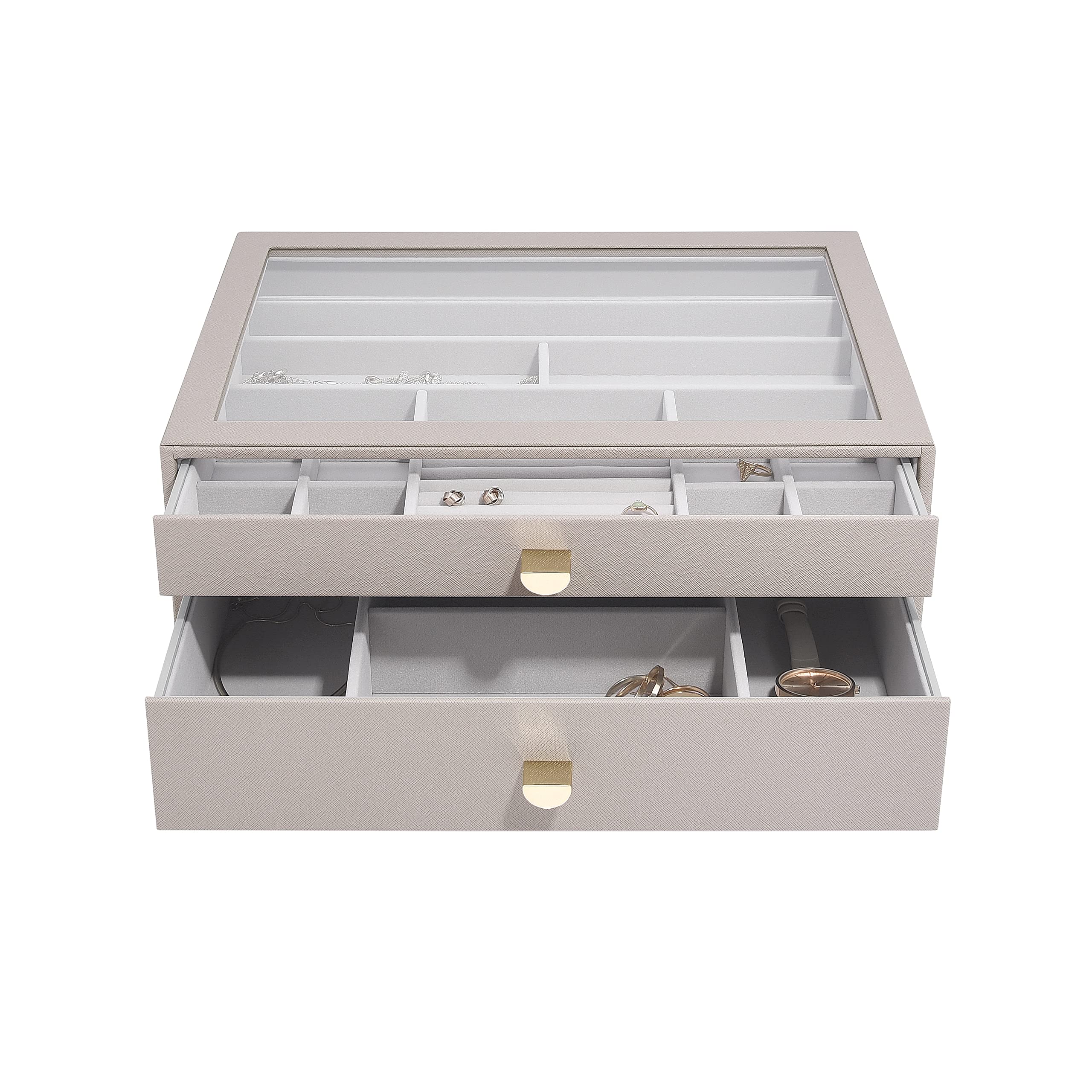 Stackers Taupe Supersize Jewellery Box - Set Of 2 (With Drawers)