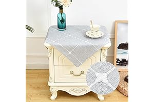 Farmhouse Bedside Table Decor with Embroidered Plaid