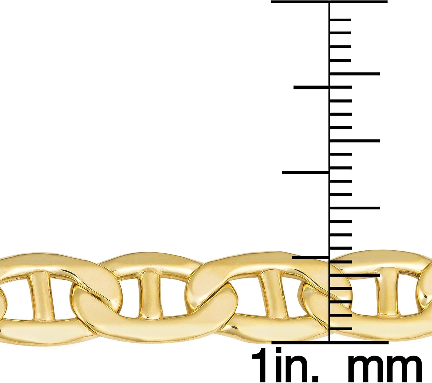 Kooljewelry 10k Yellow Gold 6.7 mm High Polish Men's Mariner Link Bracelet (9 inch)