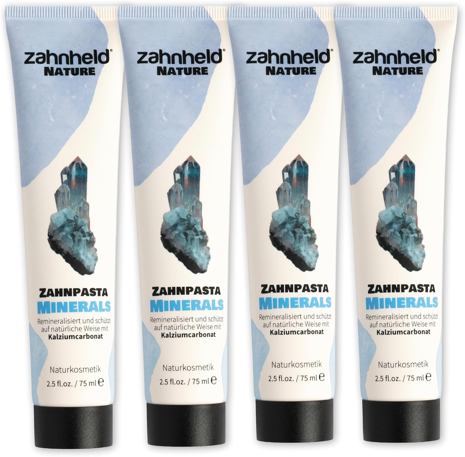 ZAHNHELD  Minerals Toothpaste - Remineralising with Hydroxyapatite Dicalcium Phosphate & Calcium Carbonate 1450 ppm Fluoride & Zinc PCA Vegan No Microplastic Palm Oil & Titanium Dioxide 75 ml