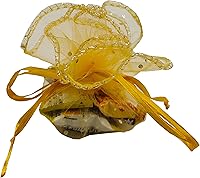 Vista 13 de Ankirol 100 bolsas de organza transparente con cordón redondo de organza para joyas, bolsa de dulces de 10.2 in/10.2 pulgadas de diámetro