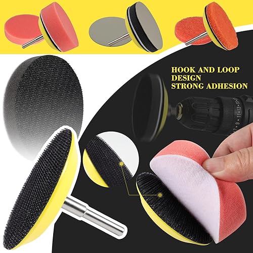 Miniatura 5 de WEWINK PLUS Kit de restauración de faros delanteros de 3 pulgadas, 41 piezas, kit de brillo de faros con vástago de  de  pulgadas, almohadillas de