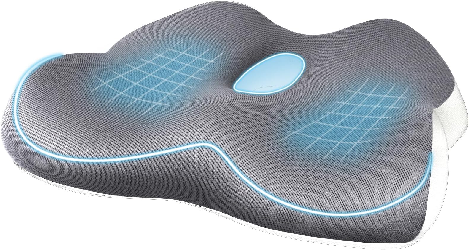 Memory Foam Seat Cushion for Office Chair, Car & Truck - Ergonomic Coccyx Cushion for Tailbone, Sciatica & Back Pain Relief - Pressure Relief Seat Support for Desk, Airplane & Long Sitting