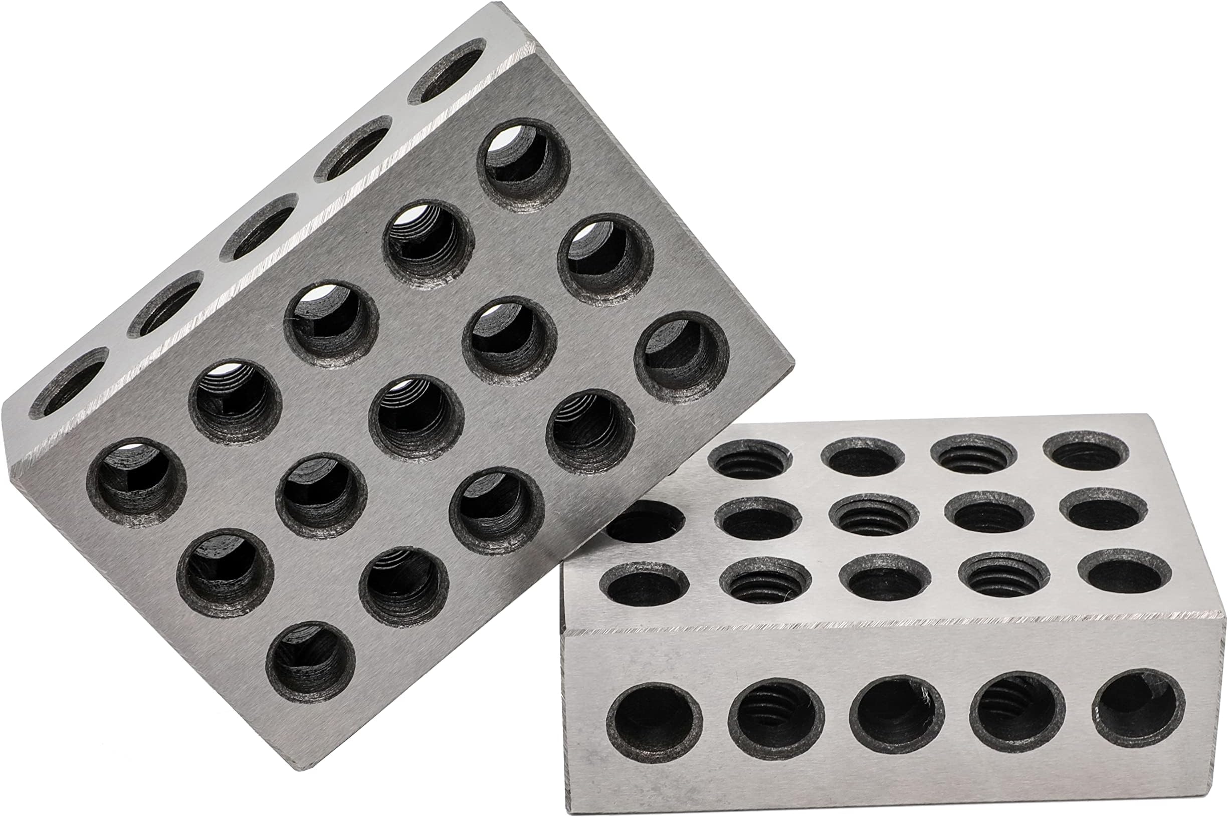 Pair 1" x 2" x 3" Precision Steel 1-2-3 123 Blocks 23 Holes