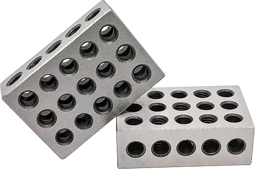 Pair 1" x 2" x 3" Precision Steel 1-2-3 123 Blocks 23 Holes