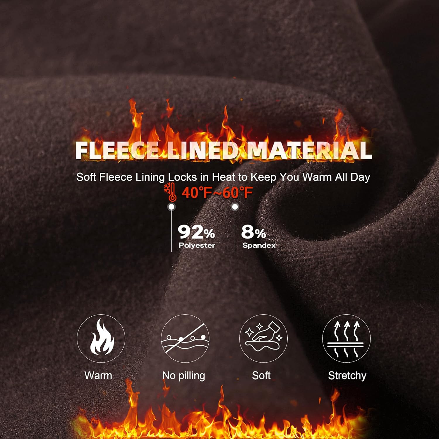 DHSO Warm Fleece Lined Leggings Women with Pockets- Thermal Winter High Waisted Yoga Pants Tummy Control Soft for Workout - Image 3