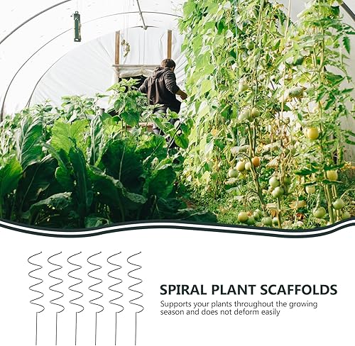 Miniatura 6 de Cabilock Estacas de soporte para plantas de 15.7 pulgadas, 6 jaulas y soportes de metal para peonía, estacas de jardín, anillo de soporte para