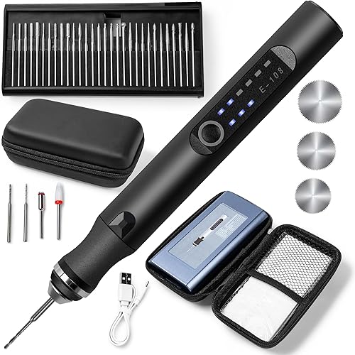 Smotche Bolígrafo de grabado personalizable para todos los materiales, bolígrafo grabador portátil inalámbrico para artistas y aficionados al