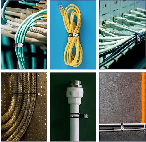 Miniatura 6 de Lzziib Abrazadera de cable de acero inoxidable, paquete de 30 abrazaderas de alambre flexible, abrazadera de metal con aislamiento de PVC, para