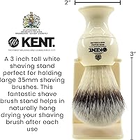 Vista 2 de KENT VSB6 1.5 "resistente al agua Mock Ivory Brocha de afeitar soporte BK2 y BK4 natural brocha de afeitar base de secado al aire