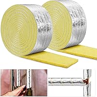 warmfarm 32.8FT x 3in Foiled Back Fiberglass Pipe Insulation Wrap - Durable Hot Cold Pipe Protection for Indoor Outdoor Freezing Weather (1 Pack)