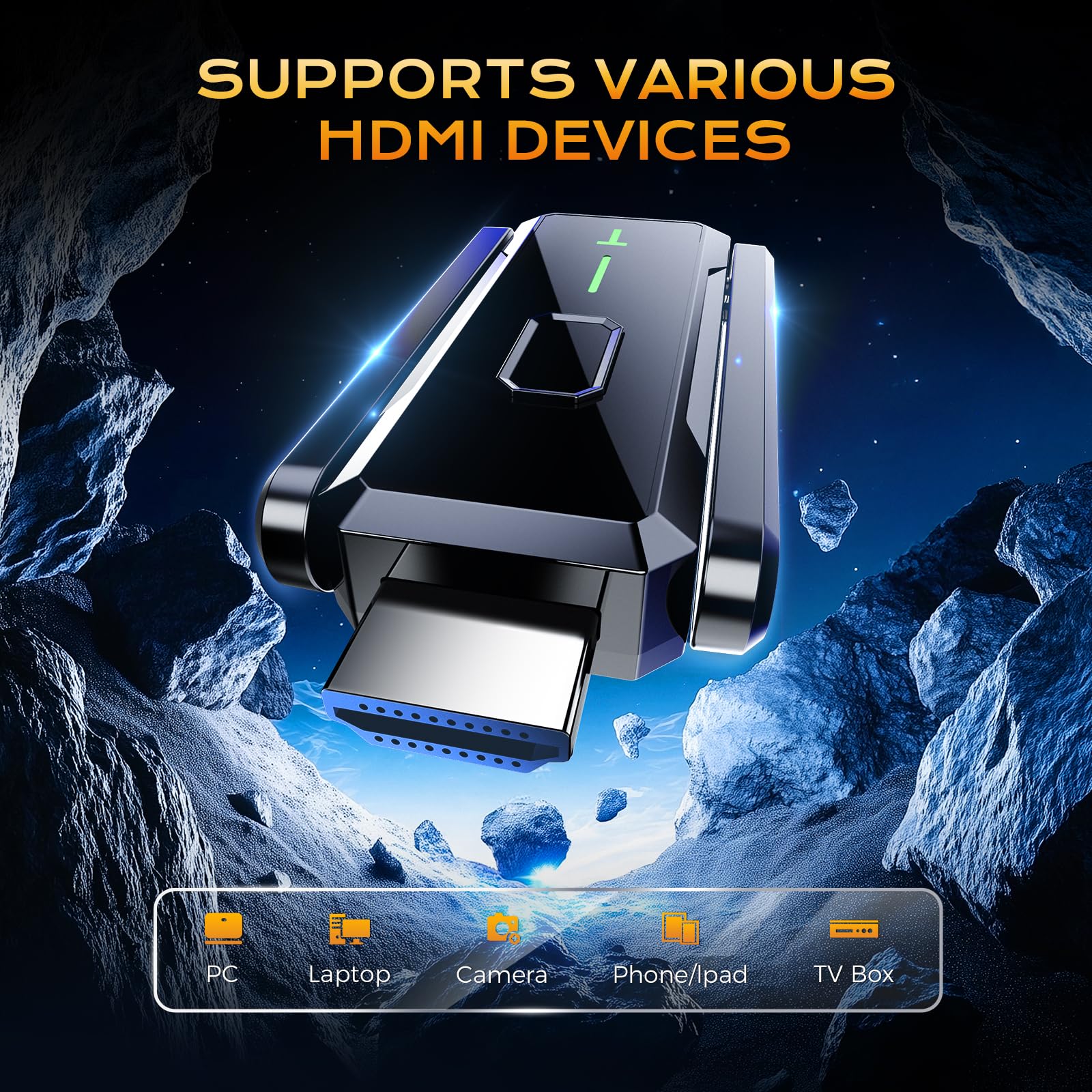 HDMI Inalámbrico,Transmisor y Receptor Inalámbrico 150 m, Plug and Play, Transmisor y Receptor HDMI con Antena Interna, Transmisión Estable de Vídeo/Audio para TV, PC, Proyector, Cámara (W3101)