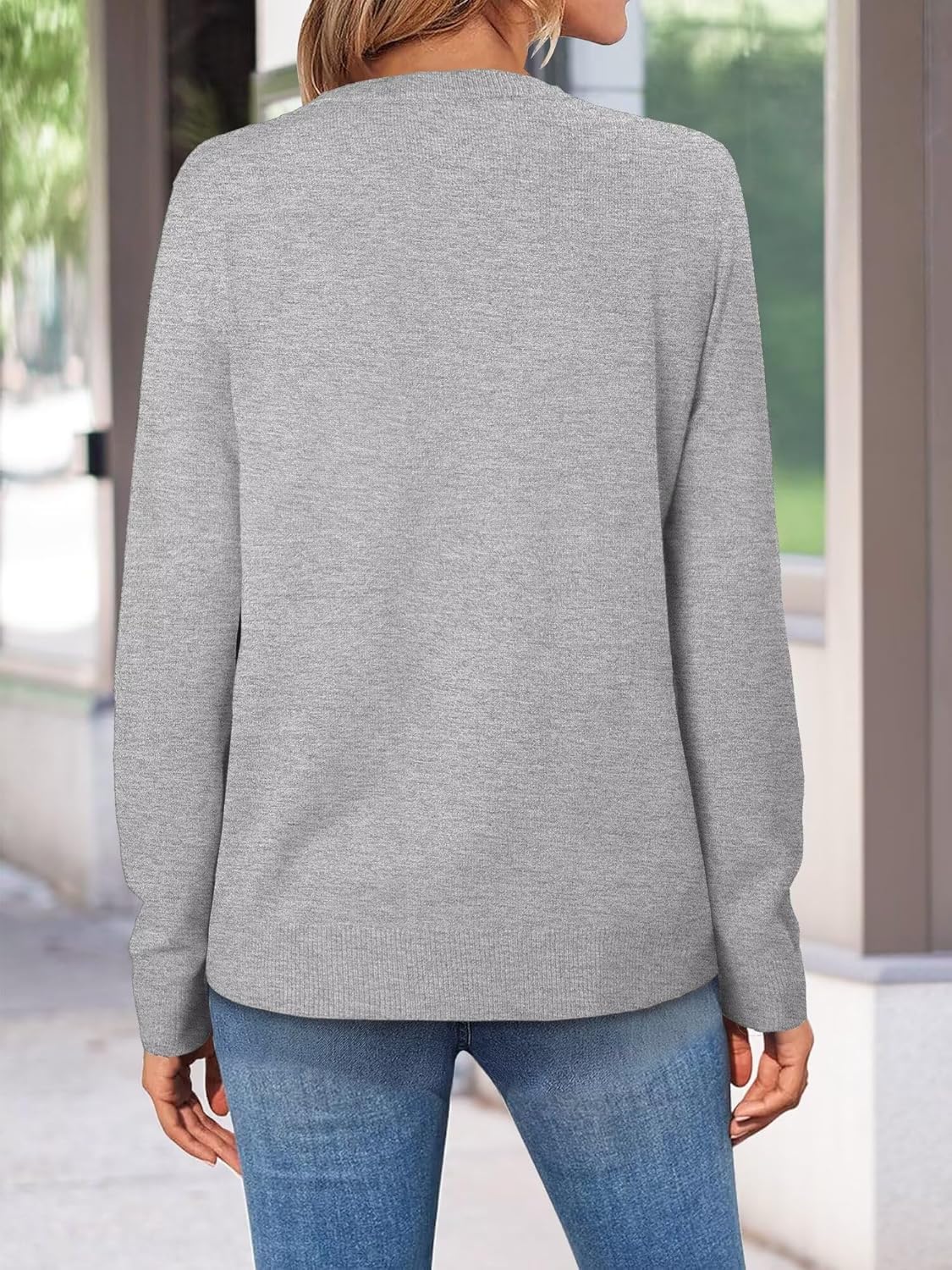 Womens Casual Long Sleeve Sweatshirt Soft Lightweight Cozy Knit Pullover Top 2025 - Image 3