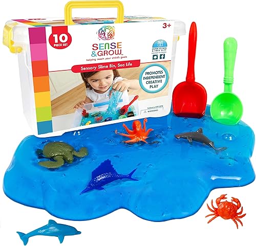 Be Amazing Toys Sense & Grow - Contenedor sensorial de slime de vida marina