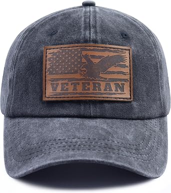 American Flag Veteran Hats for Women Men, Adjustable Cotton Veterans Day Baseball Cap