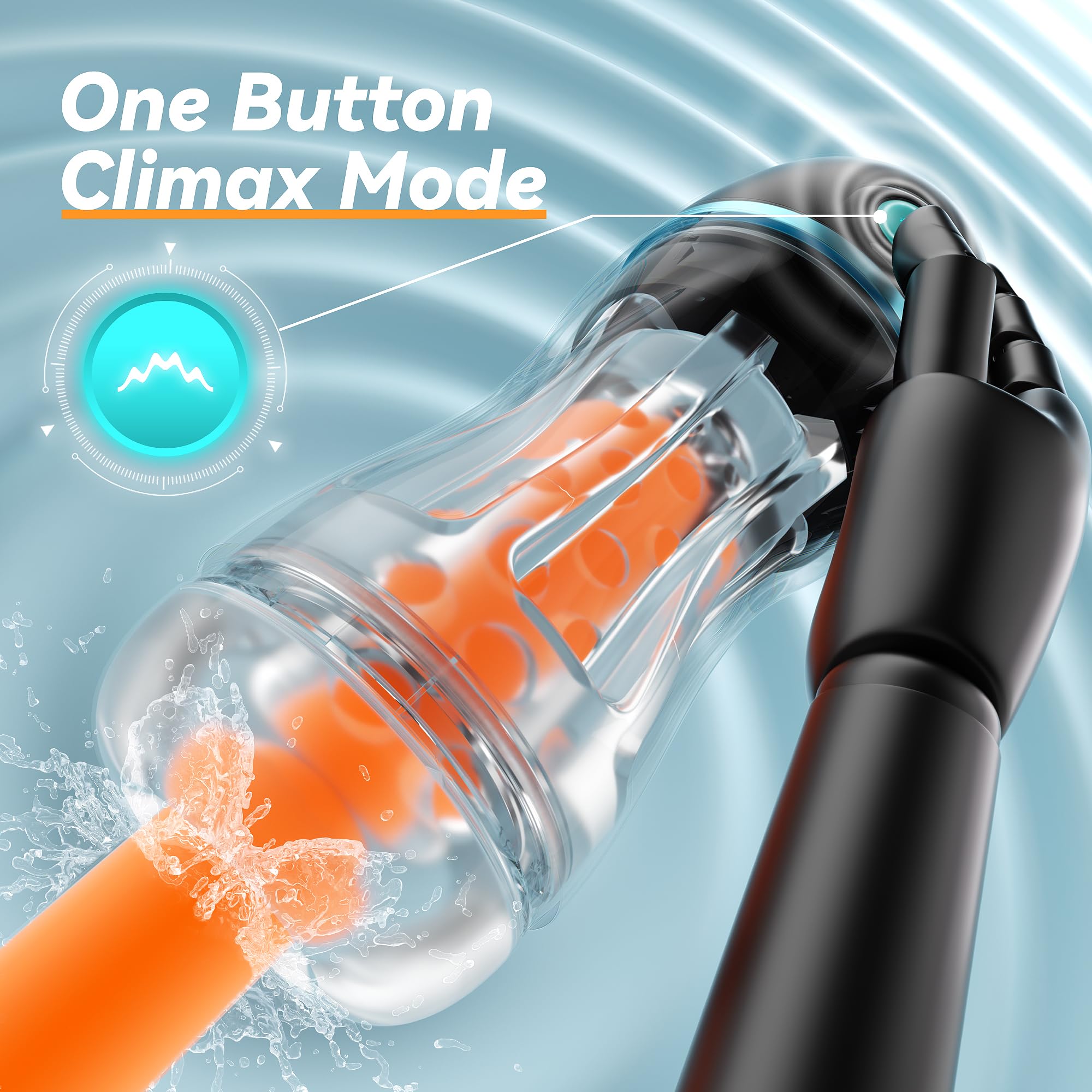 EINSEO AI Sync Male Masturbator Sex Toys for Men - Adult Toy Male Sex Toys with 7 Thrusting & 7 Rotating Modes, Pocket Pussy Hands Free Sex Machine LCD Display with Visual Window & Mounting Base: Transparent