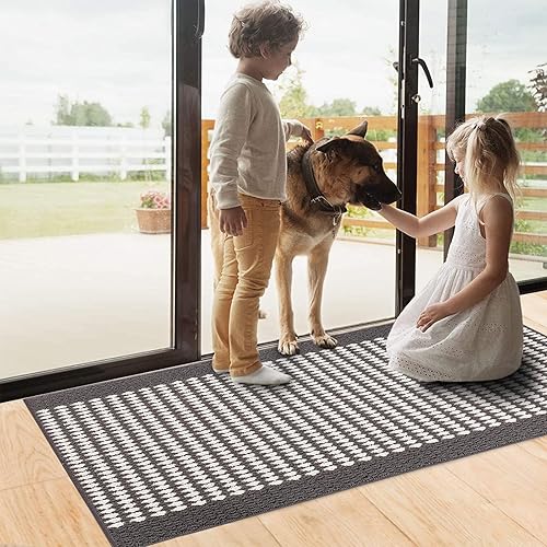 Miniatura 3 de TIMO Alfombra de pasillo, 2.3 x 3.6 pies de largo, para interiores, lavables, para pasillos, antideslizante, absorbente de agua, alfombra de