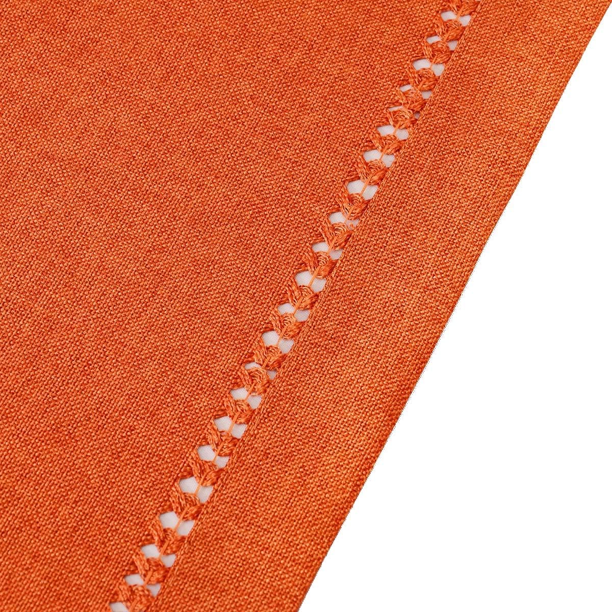 Grelucgo Handmade Hemstitch Orange Thanksgiving Table Runner Or Dresser Scarf, Fall Autumn Decorations(14 x 72 Inch) : Home & Kitchen