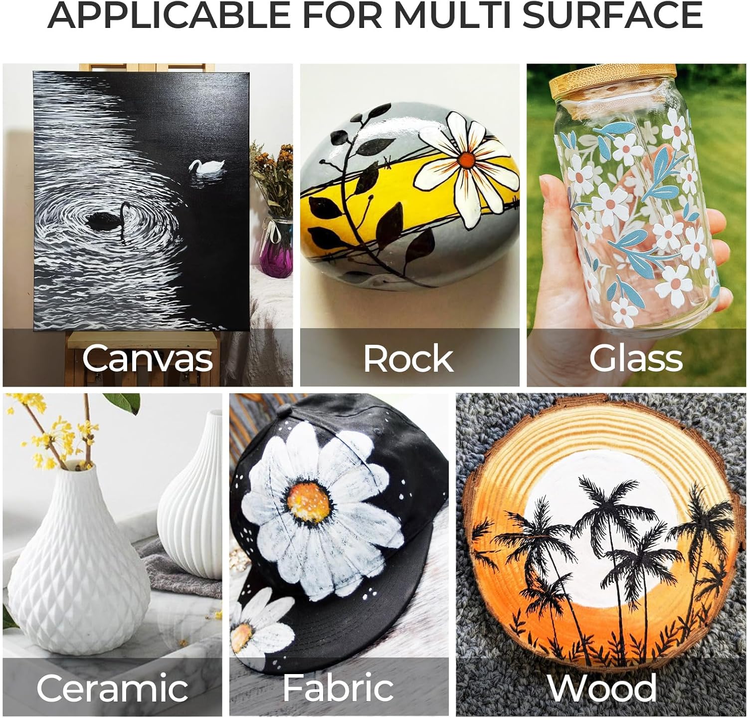 2 Pack White & Black Large Acrylic Paint Set (69 oz, 2040 ml), Art Painting Bulk Supplies for Multi Surface Canvas Wood Leather Fabric Rock Craft, Non Toxic Paint for Kid & Adult with Pump