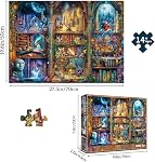 Jigsaw Puzzles for Adults 1000 Pieces, Interlock Perfectly Letter on Back No Dust, Home Decor Birthday Party Gift Toy for Men Women Elders Seniors, 1:1 Poster-Enchanted Library