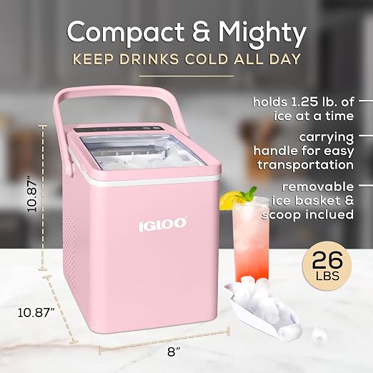 Fabricadora de Hielo Portátil Igloo 26 lb con Tanque 1.5 Qt miniatura 2